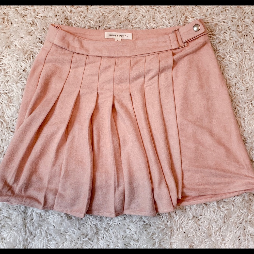 Suede mini skirt